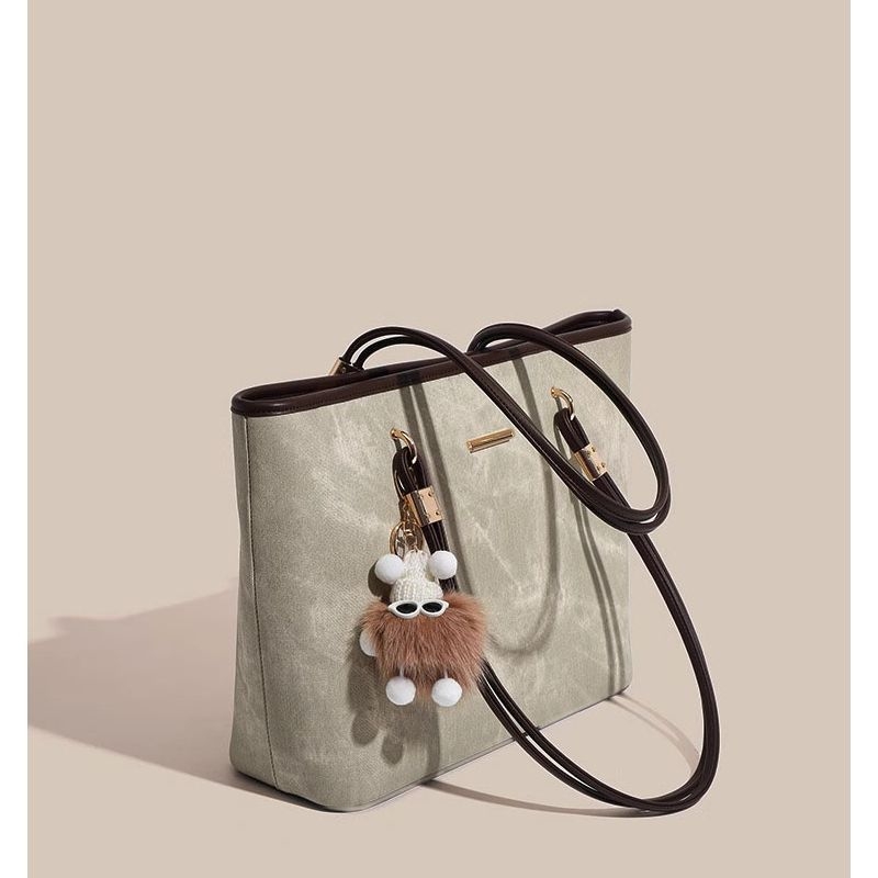 Дамска чанта урбанистичен минималистичен стил Tote чанта (PU материал, цип, полиестер подплата)