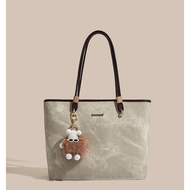 Дамска чанта урбанистичен минималистичен стил Tote чанта (PU материал, цип, полиестер подплата)