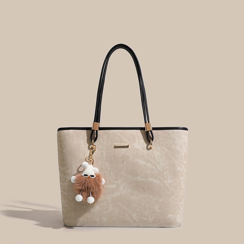 Дамска чанта урбанистичен минималистичен стил Tote чанта (PU материал, цип, полиестер подплата)