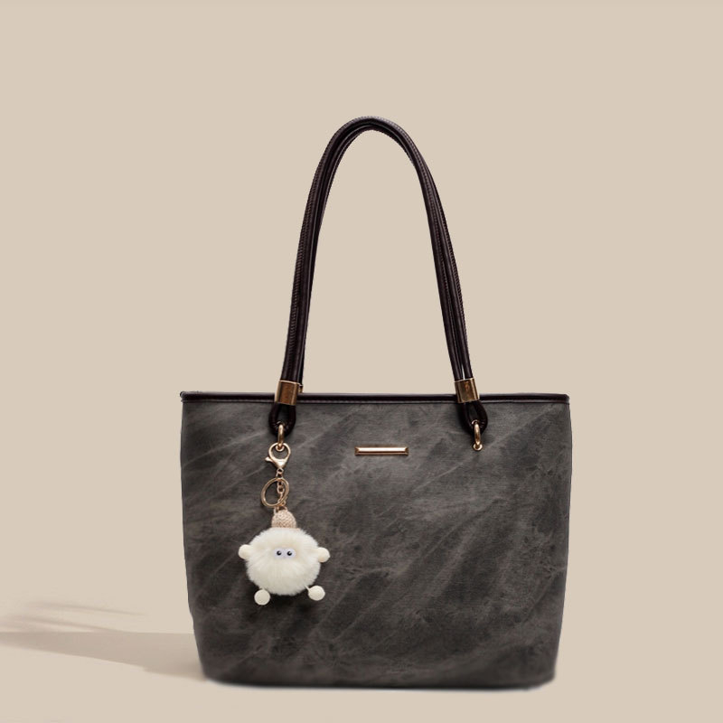 Дамска чанта урбанистичен минималистичен стил Tote чанта (PU материал, цип, полиестер подплата)