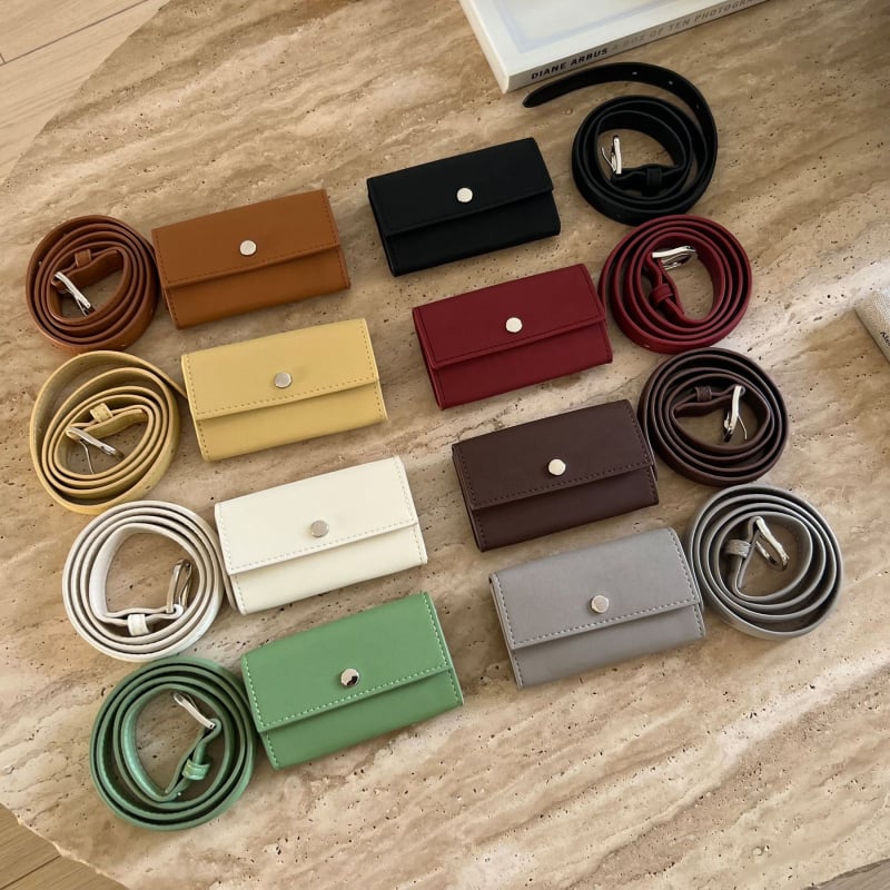 Torba za pojas s poklopcem, uličnog stila, PU materijal, bez podstavke, zatvaranje poklopca, džep za dokumente