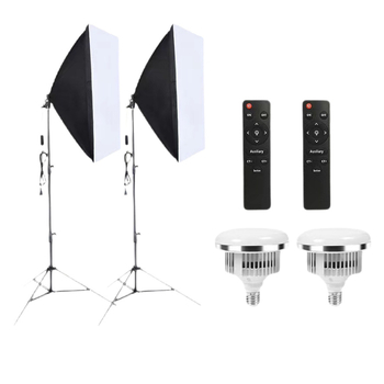 Σετ φωτογραφίας με soft light box για στούντιο, τηλεχειριστήριο LED, τρεις θερμοκρασίες χρώματος, μάρκα WJ, μοντέλο 588