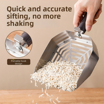 Lopată din oțel inoxidabil pentru nisip de pisică; potrivită pentru pisici și câini; neimportat; fără marcă