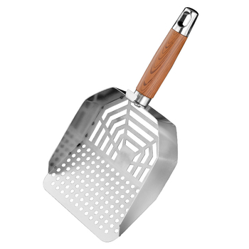 Lopată din oțel inoxidabil pentru nisip de pisică; potrivită pentru pisici și câini; neimportat; fără marcă