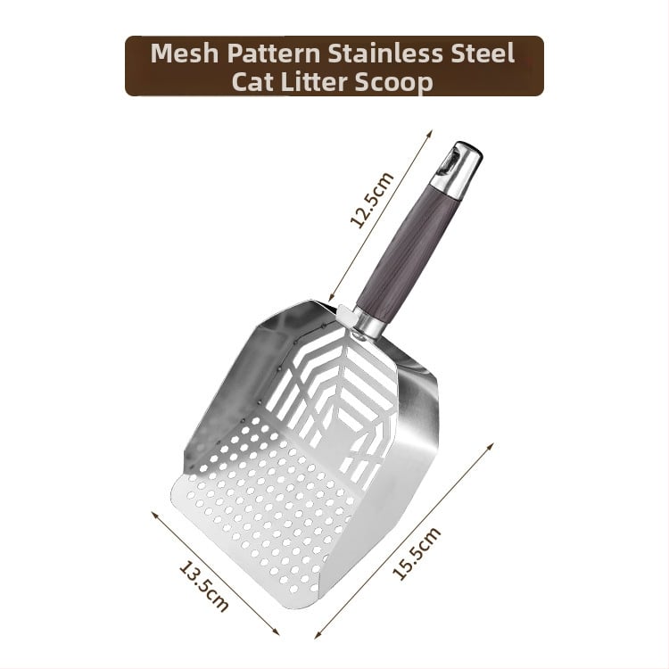 Lopată din oțel inoxidabil pentru nisip de pisică; potrivită pentru pisici și câini; neimportat; fără marcă