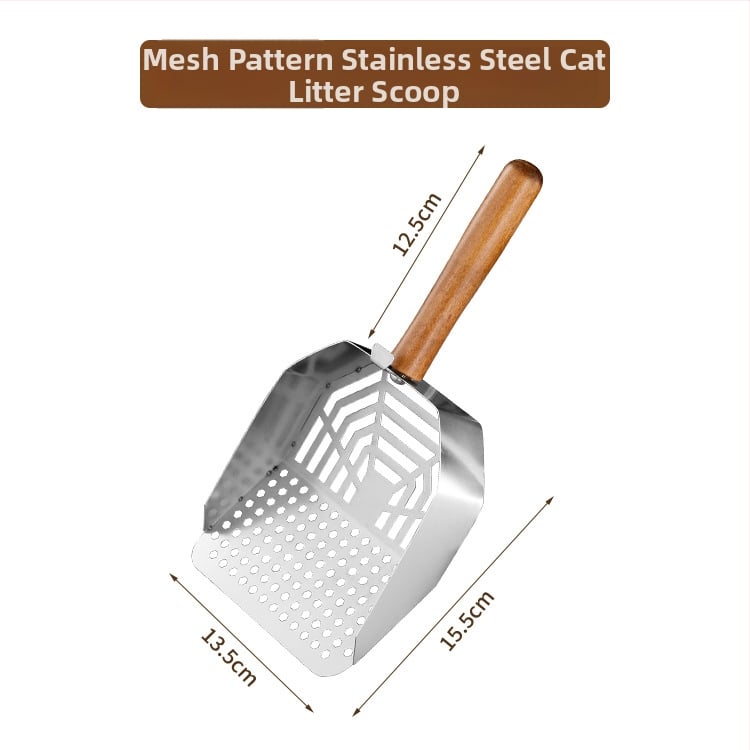 Lopată din oțel inoxidabil pentru nisip de pisică; potrivită pentru pisici și câini; neimportat; fără marcă