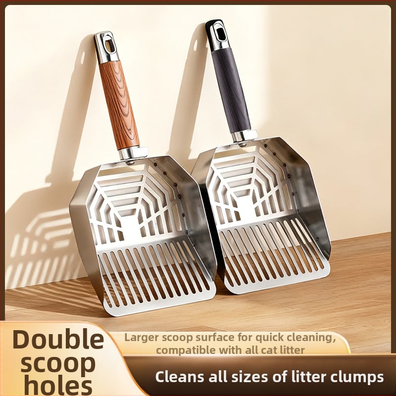 Lopată din oțel inoxidabil pentru nisip de pisică; potrivită pentru pisici și câini; neimportat; fără marcă