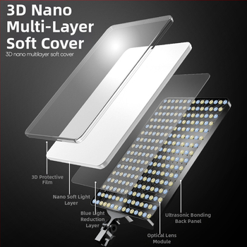 Langqi XLY025 LED panel pre štúdio, 160W, regulovateľná jasnosť, dosah 6 m, diaľkové ovládanie zahrnuté