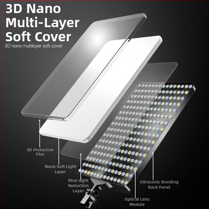 Langqi XLY025 LED panel pre štúdio, 160W, regulovateľná jasnosť, dosah 6 m, diaľkové ovládanie zahrnuté