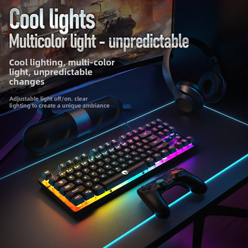 87-gombos vezetékes gamer billentyűzet membránkapcsolókkal és szivárványos megvilágítással