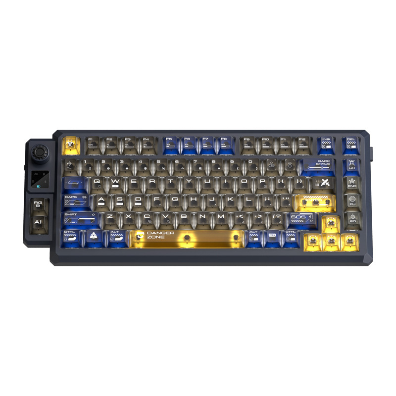 Langtu T75 mehanička tipkovnica s tri moda povezivanja, prilagođena za igre i uredske poslove (do 87 tipki, RGB pozadinsko osvjetljenje, staklena osovina, ABS materijal, podrška 4+ uređaja)