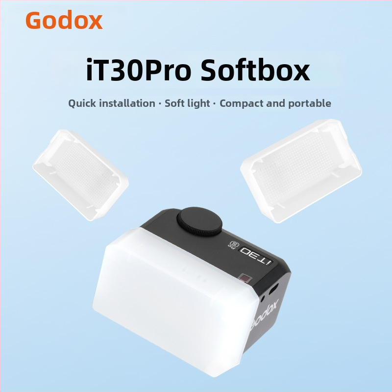 Godox IT30 Pro väline kaamera valgusallikas hot shoe ja softboxiga, ühildu DSLR ja peegelkaameratega