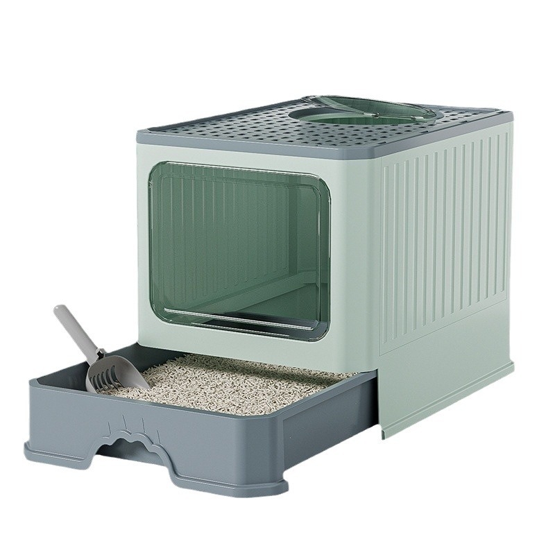 Κουτί τουαλέτας γάτας με κλειστό συρτάρι, αποσμητικό και αντι-εκτόξευση