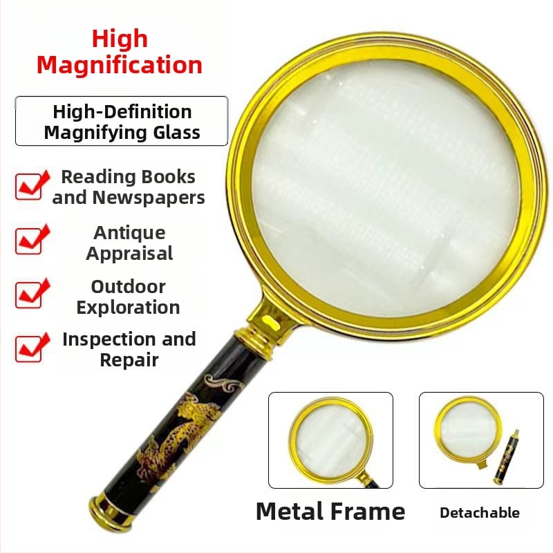 Μεγεθυντικός φακός με λαβή σε σχέδιο δράκοντα, μεγέθυνση 5–10x, εκλεπτυσμένος σχεδιασμός