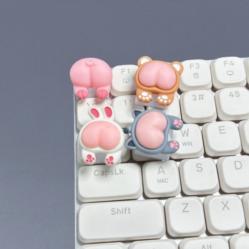 Capă de taste personalizată pentru tastatură mecanică, motiv roz de purcel, Cross-shaft, făcut manual, cu logo imprimat