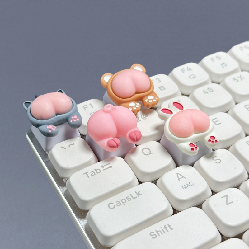 Capă de taste personalizată pentru tastatură mecanică, motiv roz de purcel, Cross-shaft, făcut manual, cu logo imprimat