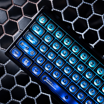 XVX Cat's Eye priehľadné krytky kláves pre mechanické klávesnice, 136 kláves, materiál PBT+PC, RGB podsvietenie, kompatibilné so 99% klávesnicami s magnetickou osou, prispôsobiteľné