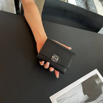 Дамски портфейл от естествена кожа с отпечатък на длан, портфейл с три сгъвки и изрязани флорални детайли, подплатен полиестер, за ежедневна употреба