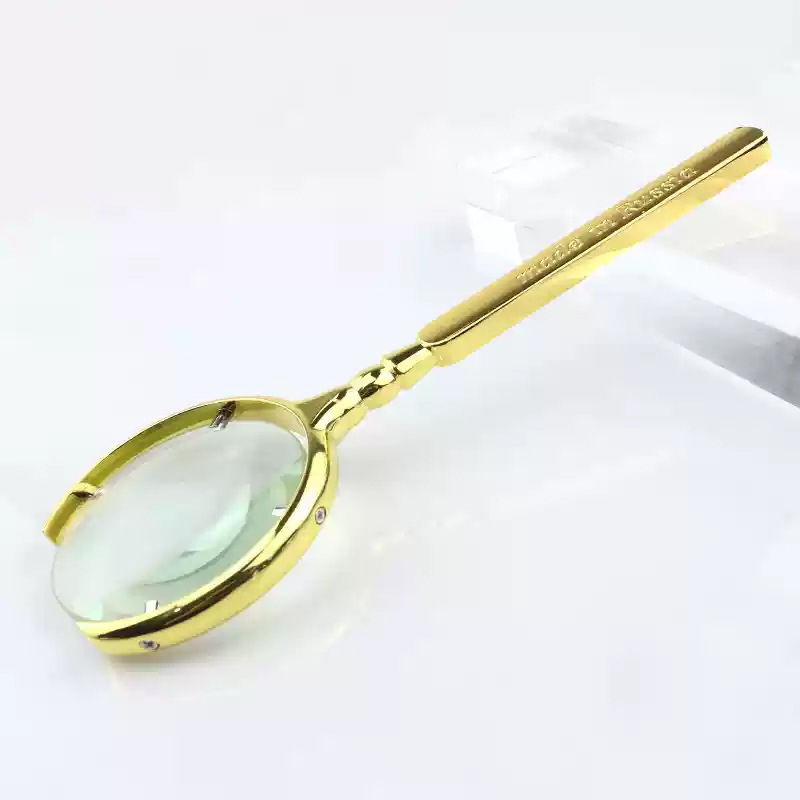 Μεγεθυντικός φακός χειρός σε αρχαιοτυπικό στυλ, ολόμεταλλική κατασκευή, 20x μεγέθυνση, ανοξείδωτο ατσάλι