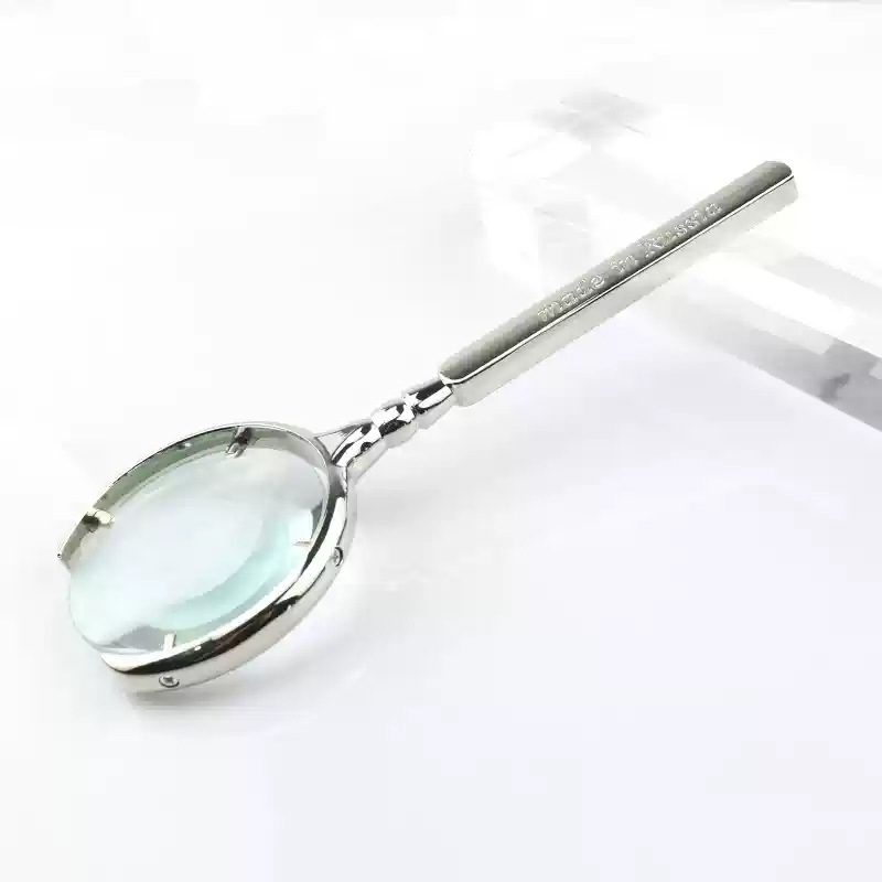 Μεγεθυντικός φακός χειρός σε αρχαιοτυπικό στυλ, ολόμεταλλική κατασκευή, 20x μεγέθυνση, ανοξείδωτο ατσάλι