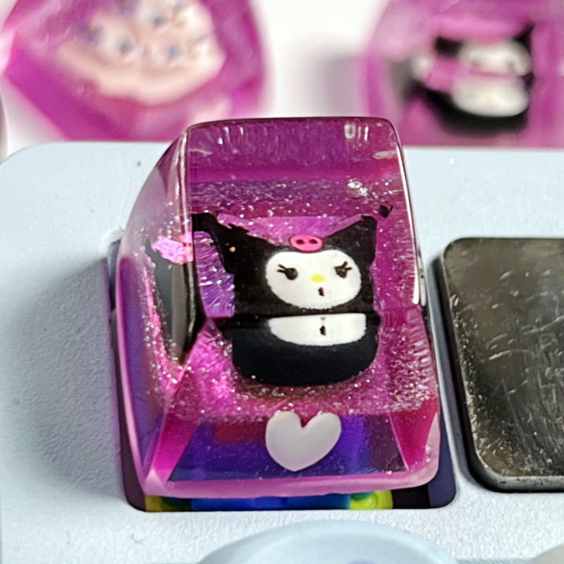 Εποξειδικός διαφανής Sanrio keycap – χειροποίητο DIY εξατομικευμένο 3D keycap για μηχανικά πληκτρολόγια με διασταύρωση άξονα (μοναδικό τεμάχιο)