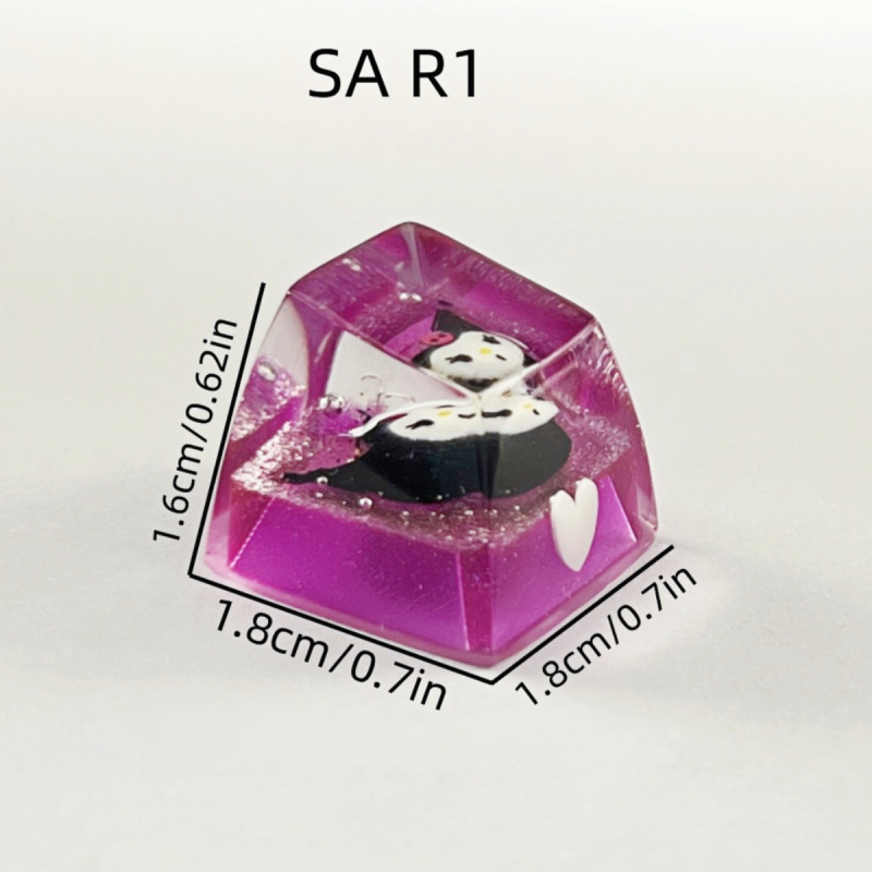 Εποξειδικός διαφανής Sanrio keycap – χειροποίητο DIY εξατομικευμένο 3D keycap για μηχανικά πληκτρολόγια με διασταύρωση άξονα (μοναδικό τεμάχιο)