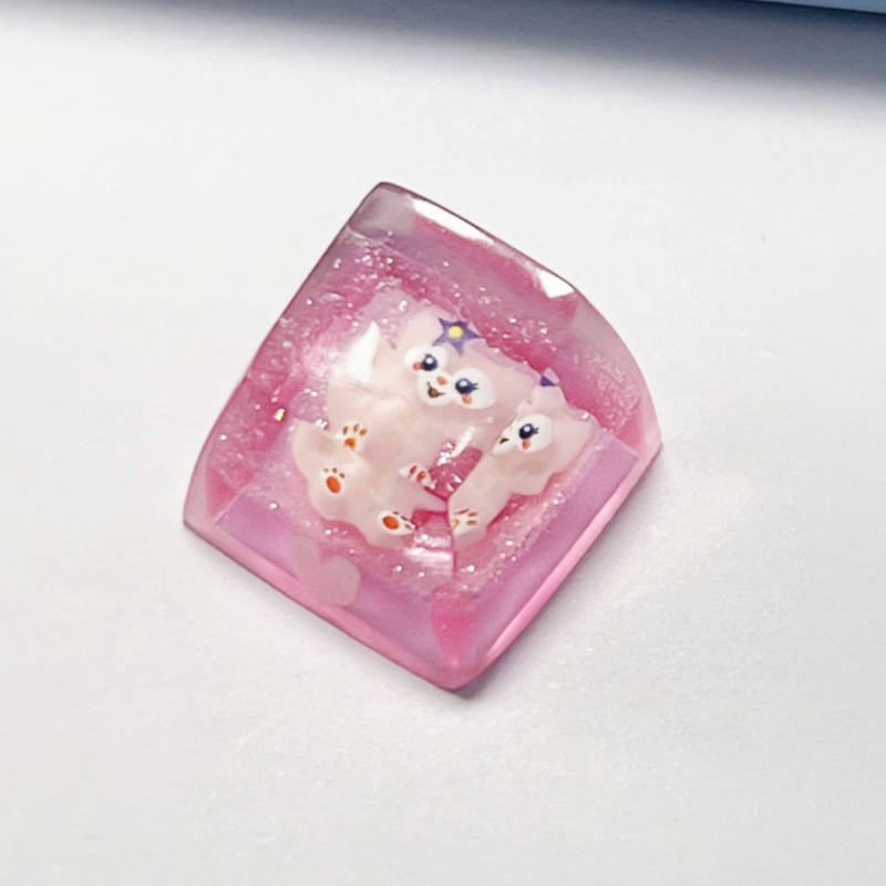 Εποξειδικός διαφανής Sanrio keycap – χειροποίητο DIY εξατομικευμένο 3D keycap για μηχανικά πληκτρολόγια με διασταύρωση άξονα (μοναδικό τεμάχιο)
