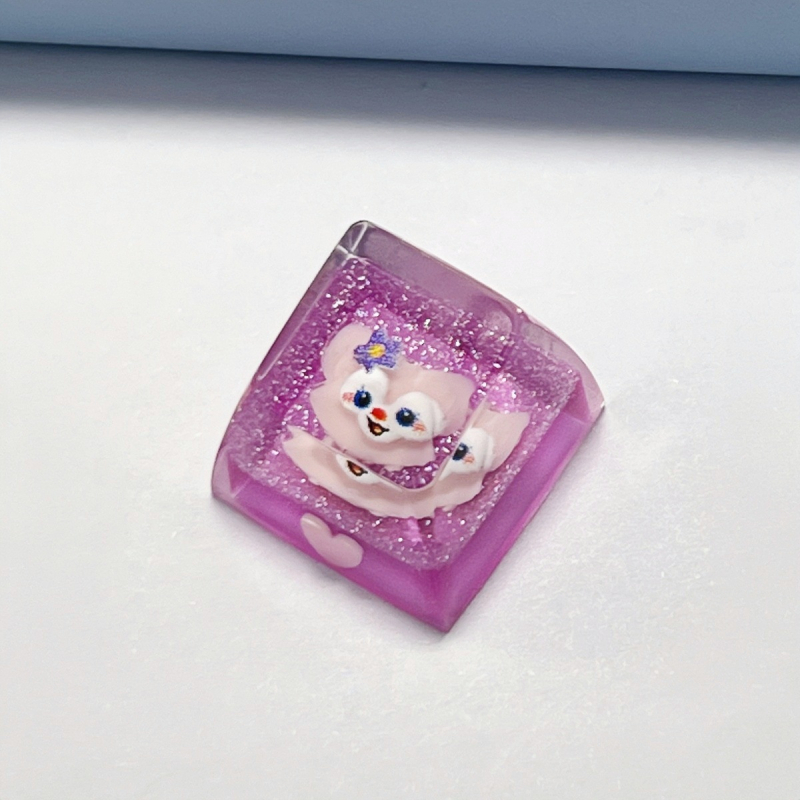 Εποξειδικός διαφανής Sanrio keycap – χειροποίητο DIY εξατομικευμένο 3D keycap για μηχανικά πληκτρολόγια με διασταύρωση άξονα (μοναδικό τεμάχιο)