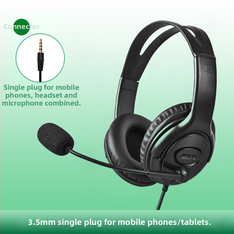 Drôtové slúchadlá s mikrofónom, 3,5 mm konektor, 1,5 m kábel, na hlavu, pre telefonické hovory a online vzdelávanie