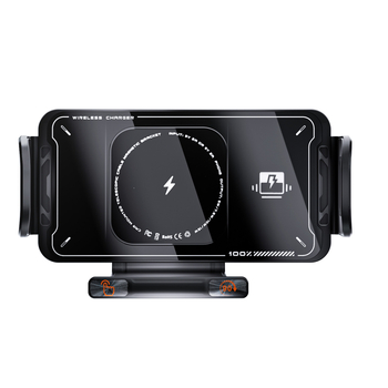 Αναδιπλούμενο στηρίγμα κινητού αυτοκινήτου με περιστροφή 360°, ασύρματη φόρτιση, μαγνητική φόρτιση, QC 3.0, 15W εξοδος