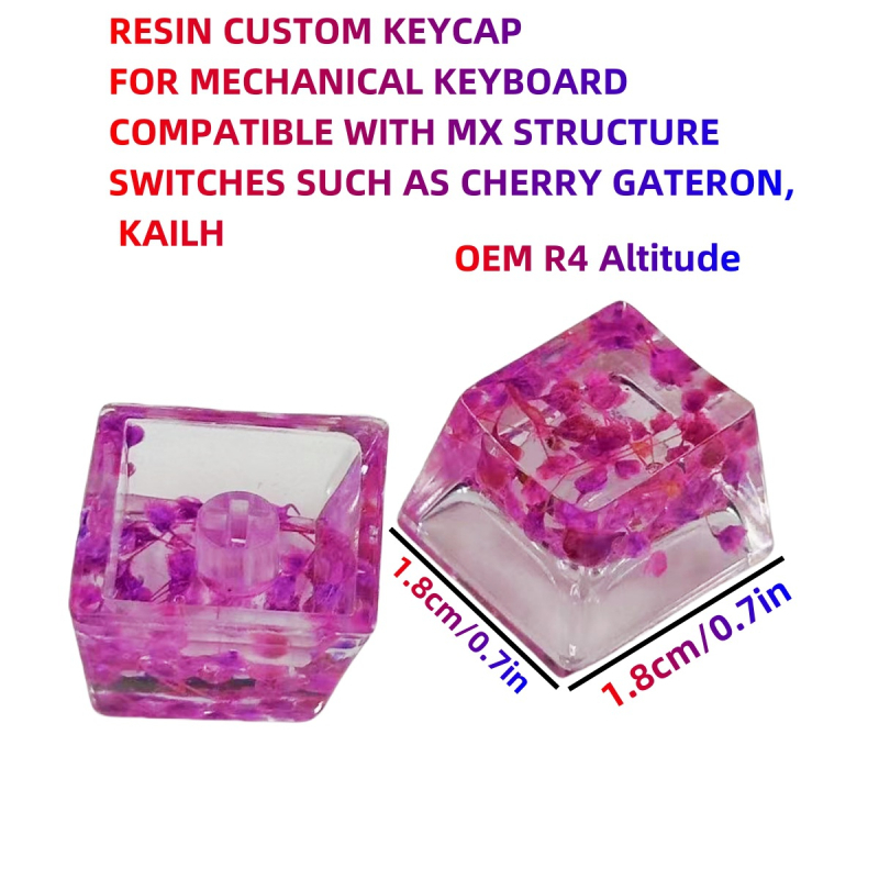 KK-Cokio XH001 Kézzel készített gyanta virágos billentyűsapka Cross-Shaft mechanikus billentyűzethez