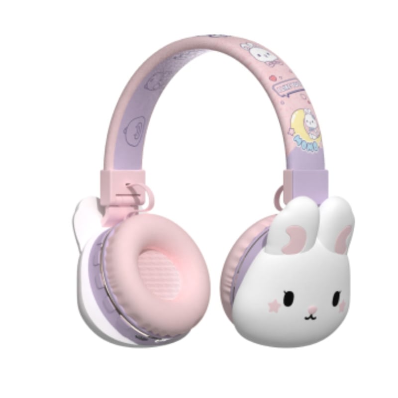 Fejre szerelt Bluetooth fejhallgató rajzfilmszerű dizájnnal, Bluetooth 5.3, 15 m hatótávolság, IPX3 vízálló, 8+ órás üzemidő