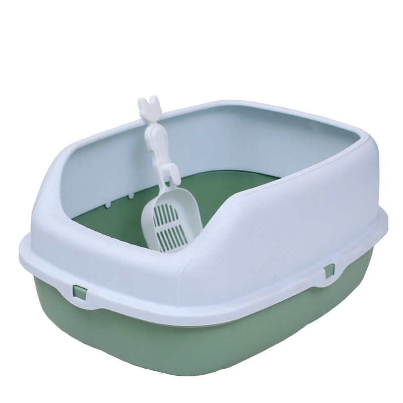 Ημι-κλειστή λεκάνη γάτας για ακαθαρσίες με κουτάλι-σκούπα, αντι-εκσπλά, PP