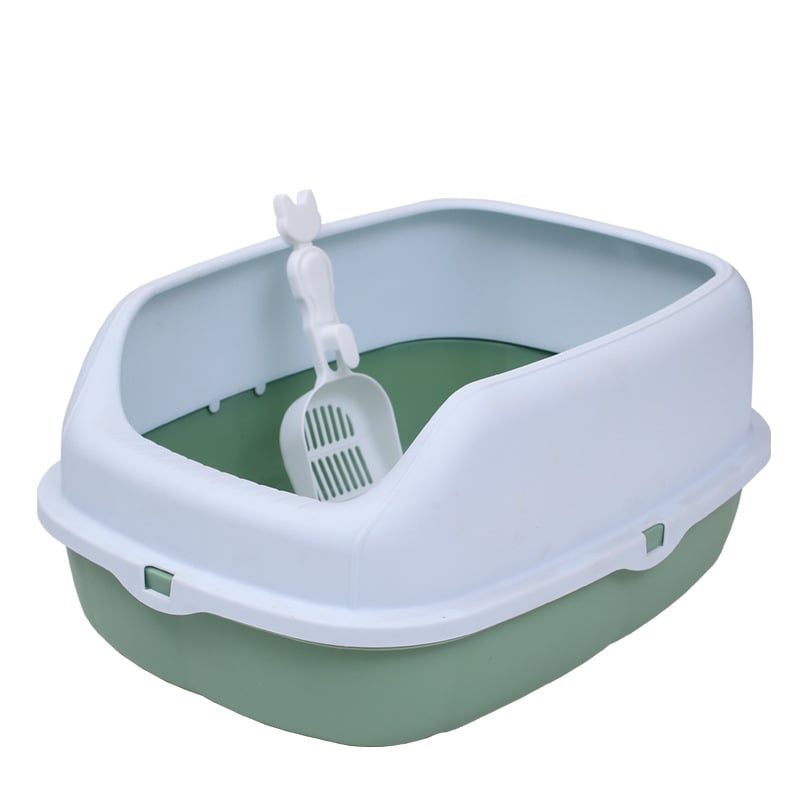 Ημι-κλειστή λεκάνη γάτας για ακαθαρσίες με κουτάλι-σκούπα, αντι-εκσπλά, PP