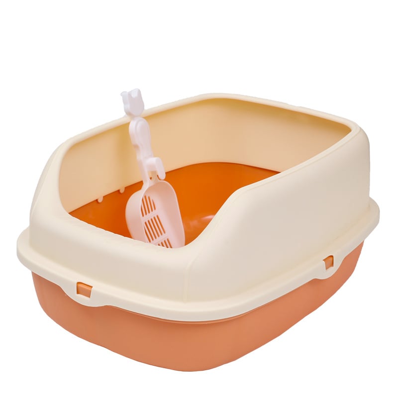 Ημι-κλειστή λεκάνη γάτας για ακαθαρσίες με κουτάλι-σκούπα, αντι-εκσπλά, PP