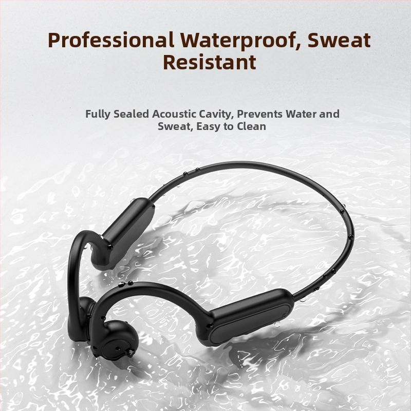 Slúchadlá s kosťovou vodivosťou, bezdrôtové Bluetooth 5.3, výdrž batérie 4-8 h, IPX4 vodeodolné, dosah 15 m, bilaterálny stereozvuk