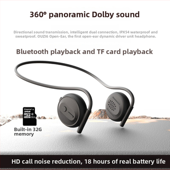 Căști Bluetooth sport fără intrare în ureche, cu bandă pentru gât, IPX5 rezistente la apă, BT 5.4, autonomie >8 h, rază >10 m