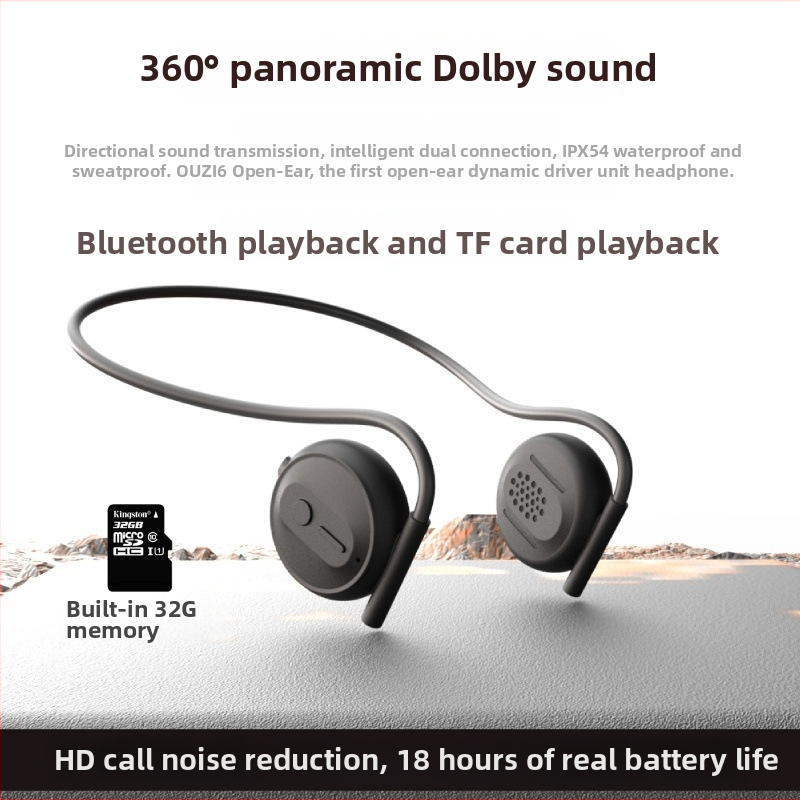 Căști Bluetooth sport fără intrare în ureche, cu bandă pentru gât, IPX5 rezistente la apă, BT 5.4, autonomie >8 h, rază >10 m