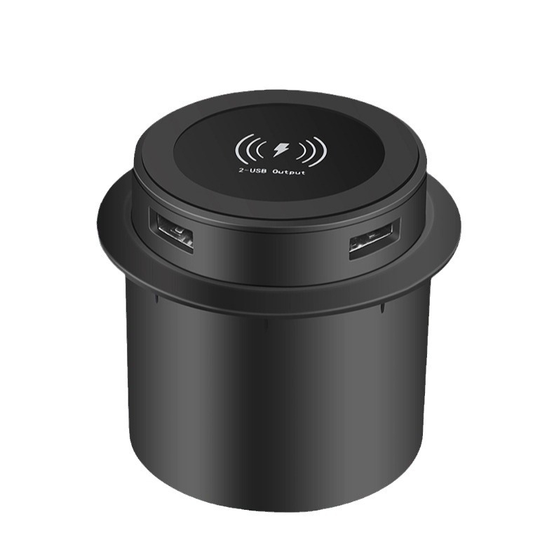 T9 вградена мебелна безжична зарядна станция - 15W Qi, USB мултифункционална