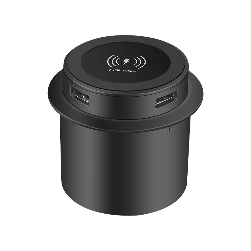 T9 вградена мебелна безжична зарядна станция - 15W Qi, USB мултифункционална