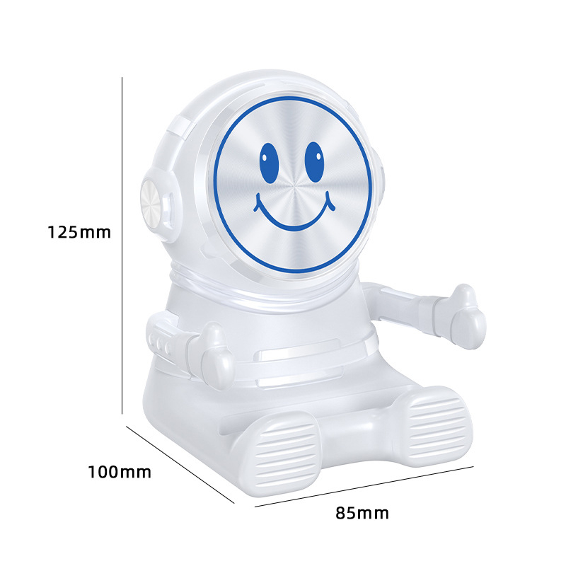Mágneses igazítású vezeték nélküli töltő, 15W gyors töltés, asztali függőleges telefon-tartó, mosolygó űrhajós dizájn
