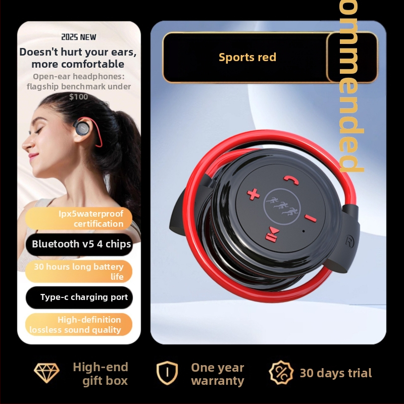 Bezdrôtové športové slúchadlá Bluetooth s MP3 prehrávačom, cez uši, IPX4, 8 h výdrž, Bluetooth 5.4, dosah 10 m, stereo duálne