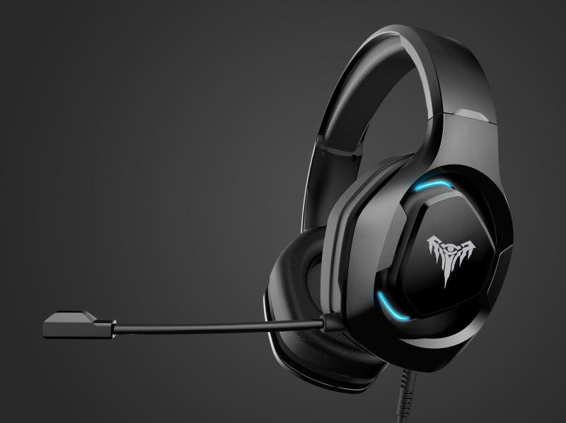 Gaming slušalice s mikrofonom, ENC uklanjanje šuma, žičane, 50 mm zvučnici, 2 m pleteni kabel, 3,5 mm džack, frekvencijski raspon 20–200000 Hz