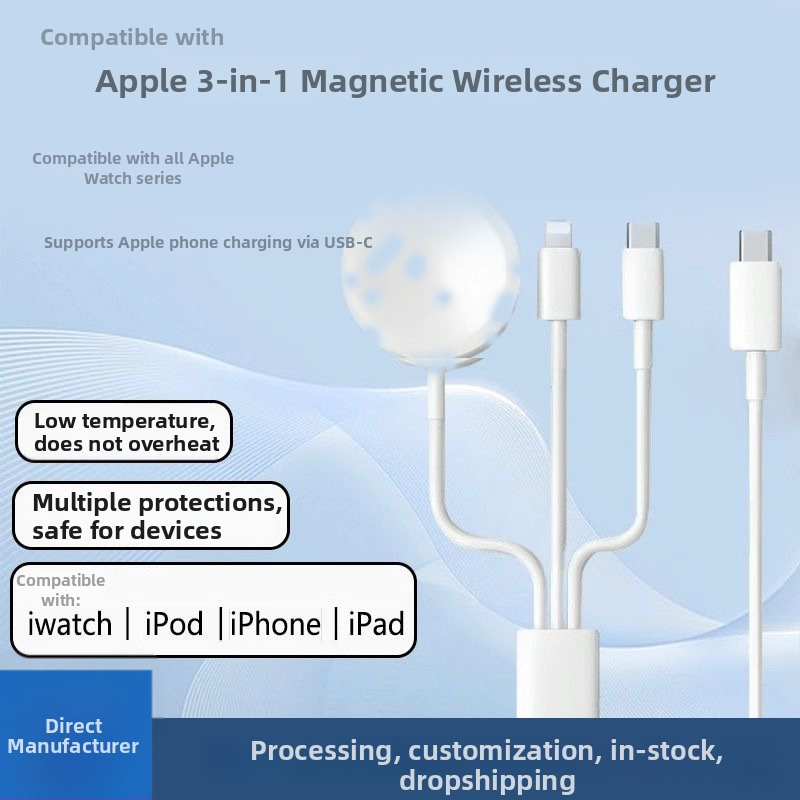 Bezdrôtová nabíjačka pre Apple Watch pre všetky série, PD nabíjanie, magnetické nabíjanie, výstup 2,5 A, celkový výkon 5 W