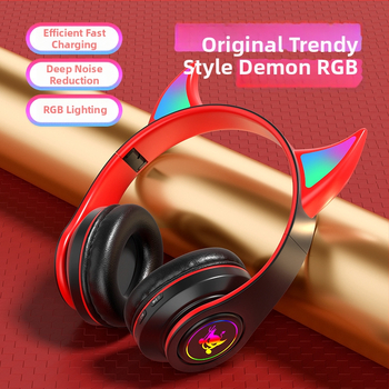 Vezeték nélküli Bluetooth fejhallgató lélegző fényű, 10 m hatótávolság, Bluetooth 5.0, sztereó hang, 4–8 óra üzemidő, összecsukható kialakítás