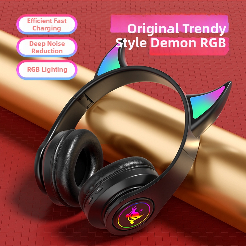 Vezeték nélküli Bluetooth fejhallgató lélegző fényű, 10 m hatótávolság, Bluetooth 5.0, sztereó hang, 4–8 óra üzemidő, összecsukható kialakítás