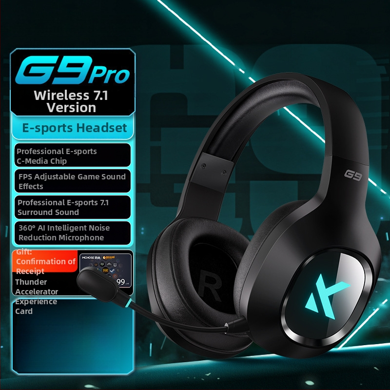 G9 Pro Gaming slúchadlá — bezdrôtový Bluetooth s tromi režimami, s mikrofónom pre PC