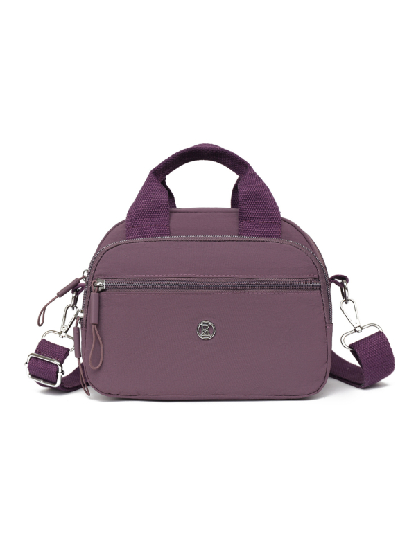 Geantă crossbody pentru femei, velur, formă ovală, închidere cu fermoar, compartimente interne: buzunar cu fermoar și buzunar pentru telefon, curea pe un umăr, stil urban simplu, pentru uz zilnic