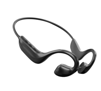 Csontvezetéses vezeték nélküli Bluetooth headset, fülcsipeszes kialakítás, kétoldalú sztereó hang, Bluetooth 2.0, 0–4 órás üzemidő