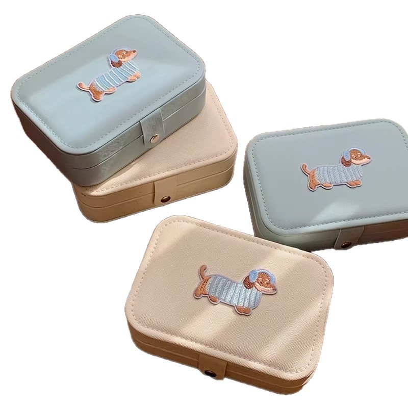 Cutie portabilă de bijuterii din Cortex pentru cercei, inele și coliere — stil de relaxare, construcție dură, configurații variate